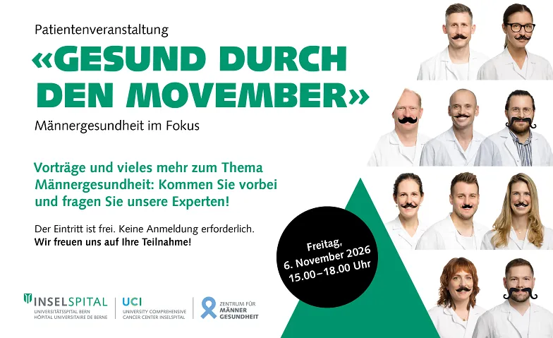 Gesund durch den Movember – Männergesundheit im Fokus, Santé & Spiritualité / Santé & Bien-être, Inselspital, Anna-Seiler-Haus