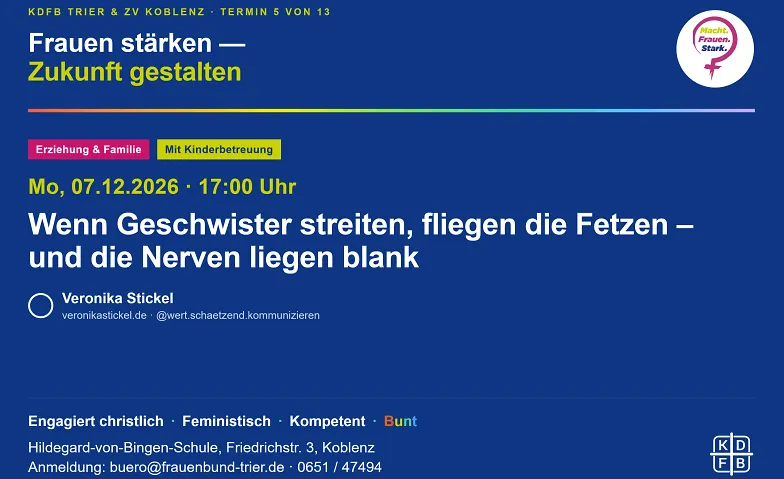 Geschwisterstreit: Wenn die Fetzen fliegen, Kurse & Seminare / Soziale Weiterbildung, Hildegard-von-Bingen-Schule