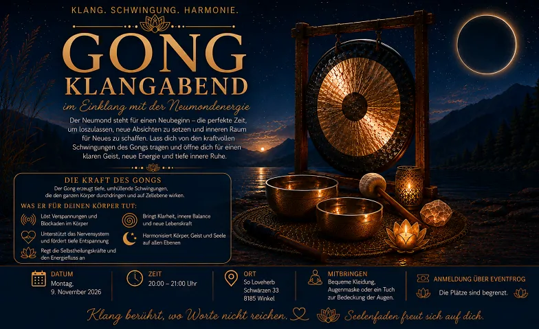 Gong Klangabend – Neumond, Santé & Spiritualité / Spiritualité & méditation, So Loveherb