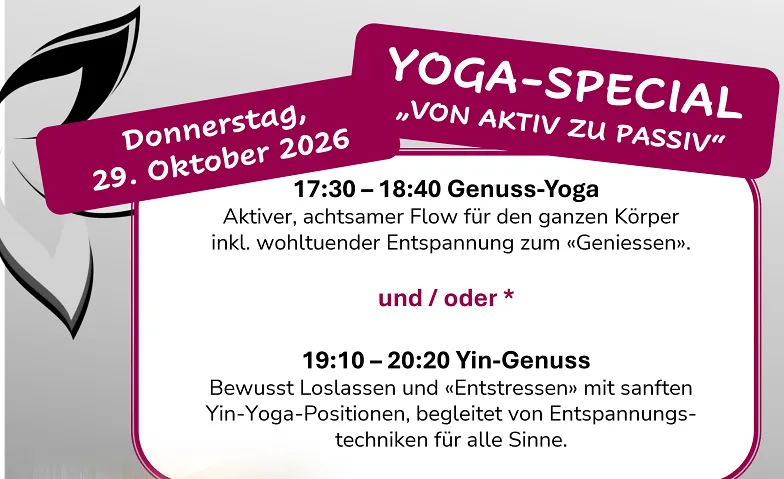 Genuss-Yoga Special "Hatha to Yin / Aktiv zu Passiv"