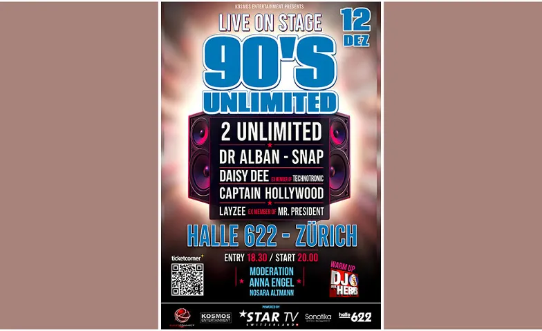 90s Unlimited - Alle Stars der 90er live auf der Bühne, Concerts / Autres genres musicaux, Halle622