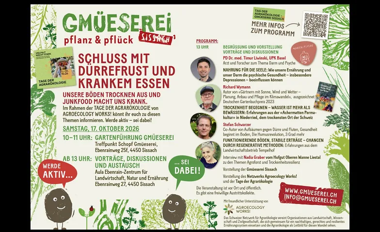 Tage der Agrarökologie 2026 - Gmüeserei Sissach - Vorträge, Miscellaneous, Gmüeserei Sissach beim Ebenrain-Zentrum in der Aula