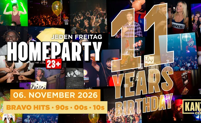 11 Years Homeparty 23+, Soirées & Fêtes / Charts & Open Format, Kanzlei Club