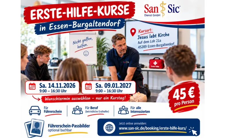 Event-Image for 'Erste-Hilfe-Kurs Essen &ndash; F&uuml;hrerschein, Beruf & Privat'