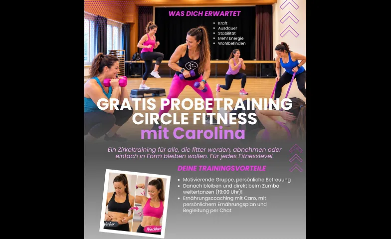 Gratis Probetraining Circle Fitness mit Carolina, Sport & Fitness / Fitness & Group Fitness, Luberzen Singsaal Dietikon