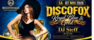 Event-Image for 'Discofox &ndash; Royal Blue & Gold mit DJ Steff'