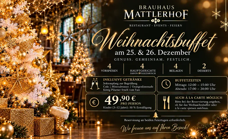 Event-Image for 'Weihnachtsbuffet 2026  Brauhaus Mattlerhof'