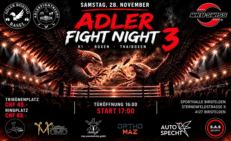 Adler Fight Night 3, Sport & Fitness / Sports de combat, Sporthalle Birsfelden