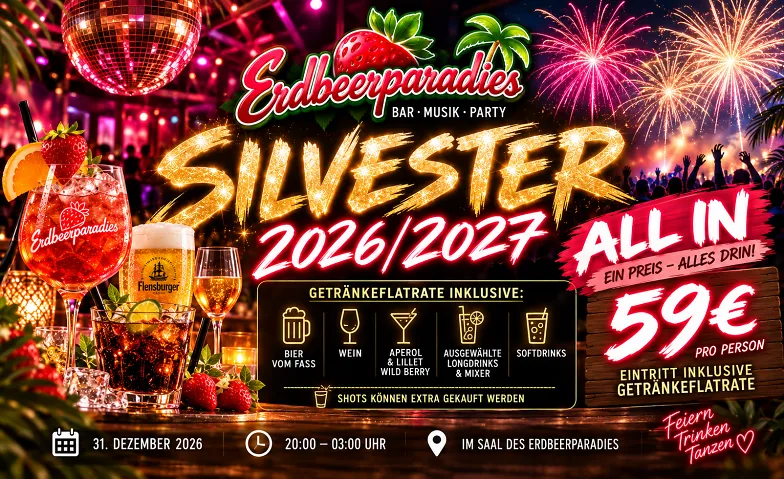 Silvester 2026/2027, Partys / Silvesterparty, Erdbeerparadies auf Föhr