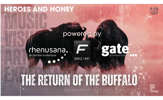 Sponsoring logo of Heroes & Honey in THE RETURN OF THE BUFFALO event