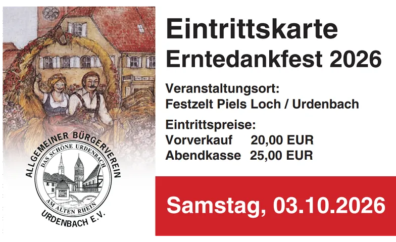 Erntedankfest 2026 - Samstag Billets