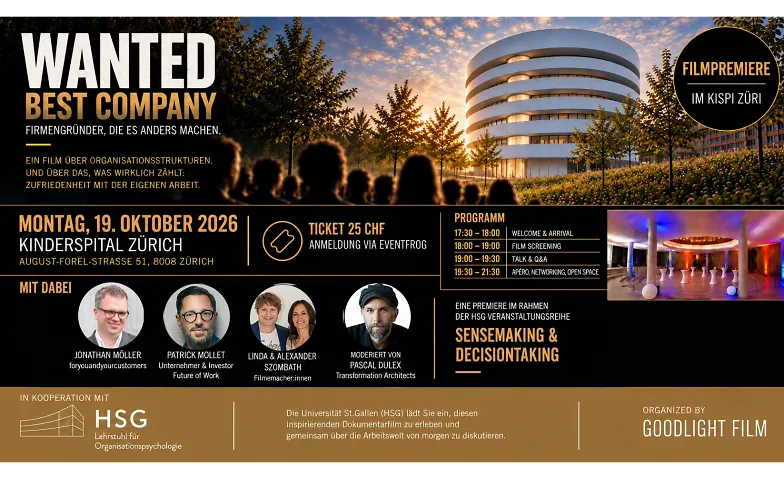 Filmpremiere “Wanted Best Company”, Talk & Networking-Apéro