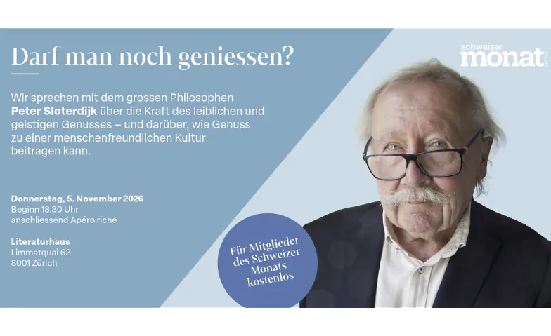 Darf man noch geniessen?, Guided tours & lectures / Discussion & Debate, Literaturhaus Zürich
