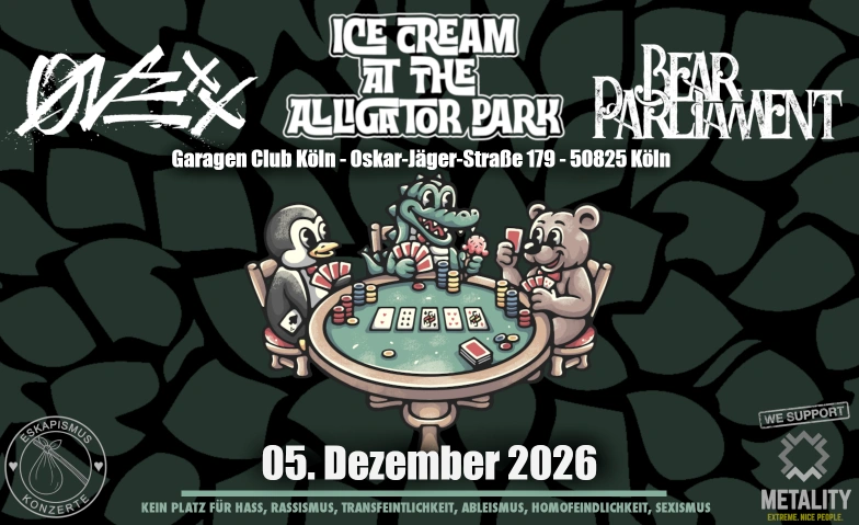 Ice Cream At The Alligator Park / Onexx / Bear Parliament, Konzerte / Pop & Rock, Garagen Club