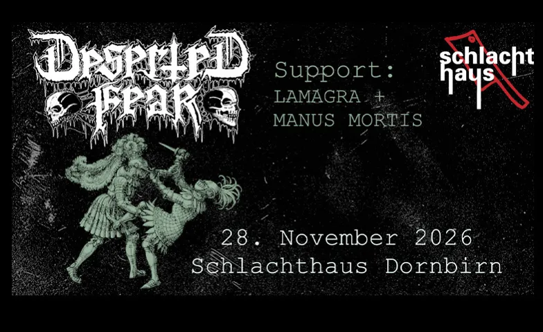 Deserted Fear (DE) + Support: Lamagra (DE), Manus Mortis (DE, Concerts / Hard Rock & Heavy Metal, Kulturcafé Schlachthaus
