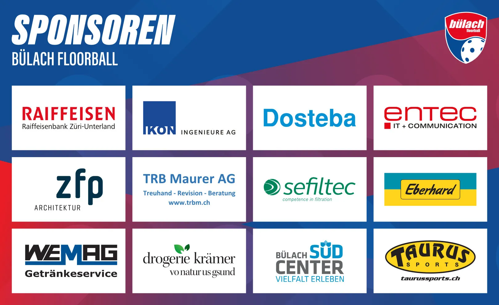Sponsoring logo of Herren 1. Liga: B&uuml;lach Floorball vs. Rheintal Gators event