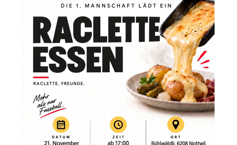Racletteessen 1. Mannschaft, Manger & boire, FC Nottwil
