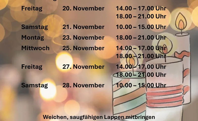 Kerzenziehen in Bergdietikon, Loisirs & Excursions / Autres événements, Zivilschutzanlage Bergdietikon