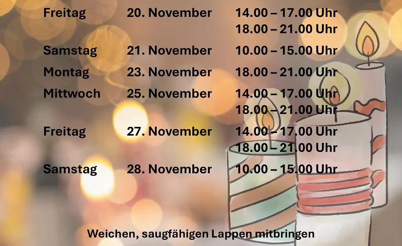Kerzenziehen in Bergdietikon, Loisirs & Excursions / Autres événements, Zivilschutzanlage Bergdietikon