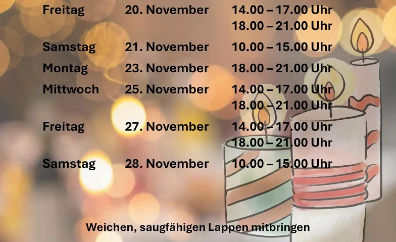 Kerzenziehen in Bergdietikon, Loisirs & Excursions / Autres événements, Zivilschutzanlage Bergdietikon