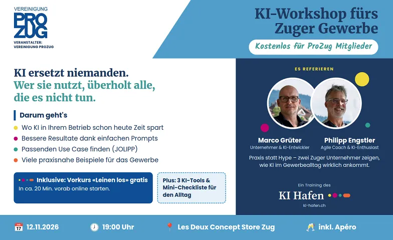 Ein KI Training für Zuger Unternehmen, Courses & Seminars / Vocational education, Les Deux Concept Store Zug