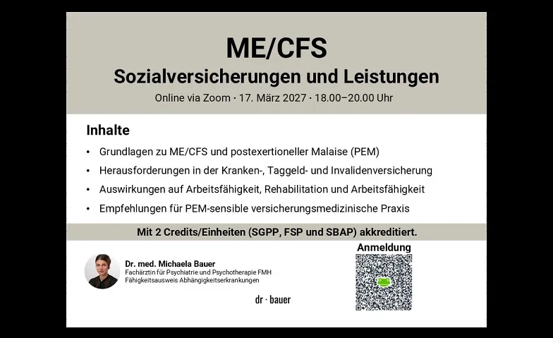 ME/CFS - Sozialversicherungen & Finanzierung von Leistungen, Kurse & Seminare / Berufliche Bildung, Online-Event