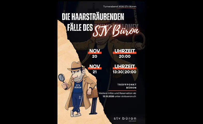 Turnerabende 2026 STV Büron, Comédies musicales & Spectacles / Spectacle, Träffpunkt Büron