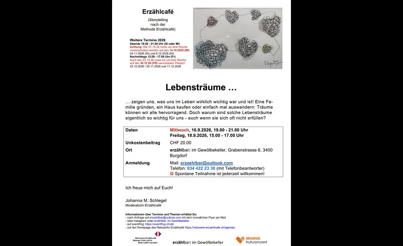 Event-Image for 'Erz&auml;hlcaf&eacute; zum Thema Lebenstr&auml;ume'
