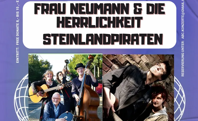 FRAU NEUMANN & DIE HERRLICHKEIT + STEINLANDPIRATEN, Konzerte / Indie & Alternative, ABC - Hirschgarten
