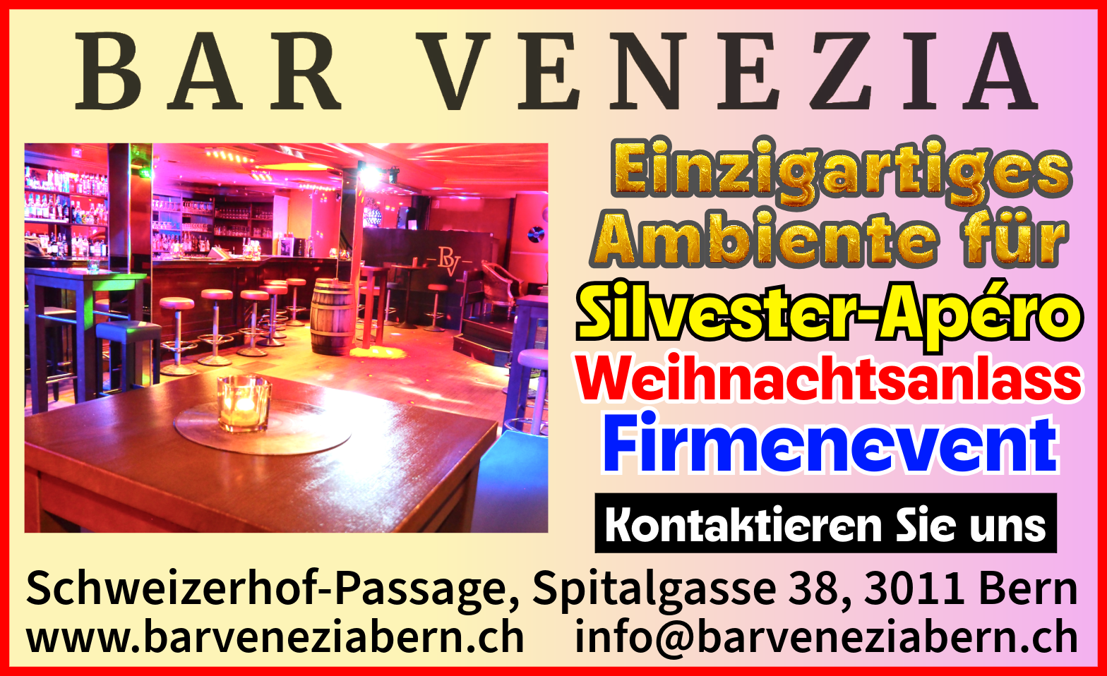 Firmenevents: Weihnachtsanlass &ndash; Silvester-Ap&eacute;ro Tickets