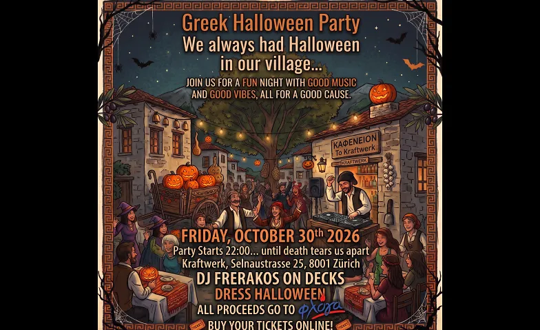 Greek Halloween edition vol. 1, 30th October 2026, Parties / Pop & Rock, Kraftwerk Selnau