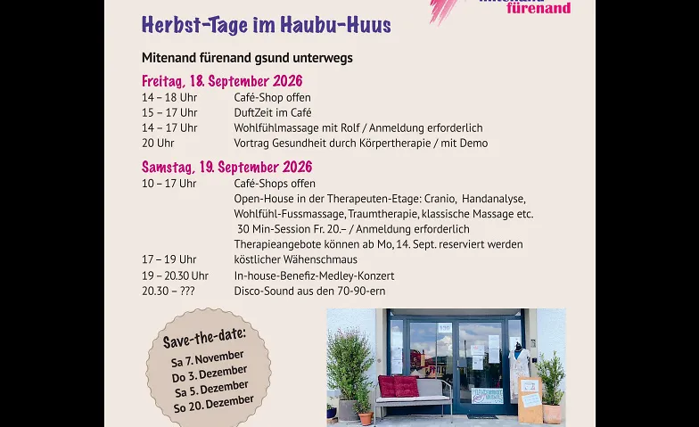 Herbsttage im Haubu Huus - mitenand fürenand gsund unterwegs