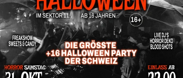 Event-Image for 'DIE GR&Ouml;SSTE +16 HALLOWEEN PARTY  SEKTOR11, Z&Uuml;RICH'