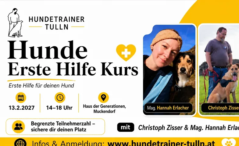 Erste Hilfe Kurs für Hunde, Cours & Séminaires / Autres cours & séminaires, Haus der Generationen