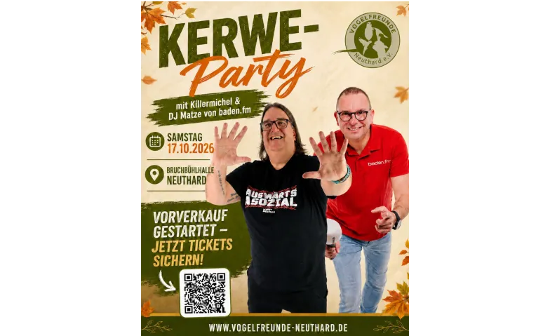 Große Kerwe Party mit baden.fm DJ Matze & Killermichel