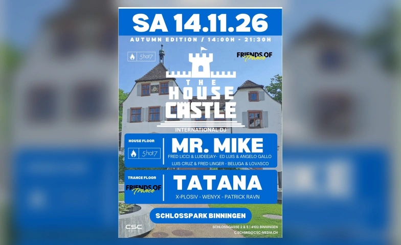 THE HOUSE CASTLE - AUTUMN EDITION Schlosspark, Schlossgasse 1, 4102 Binningen Tickets