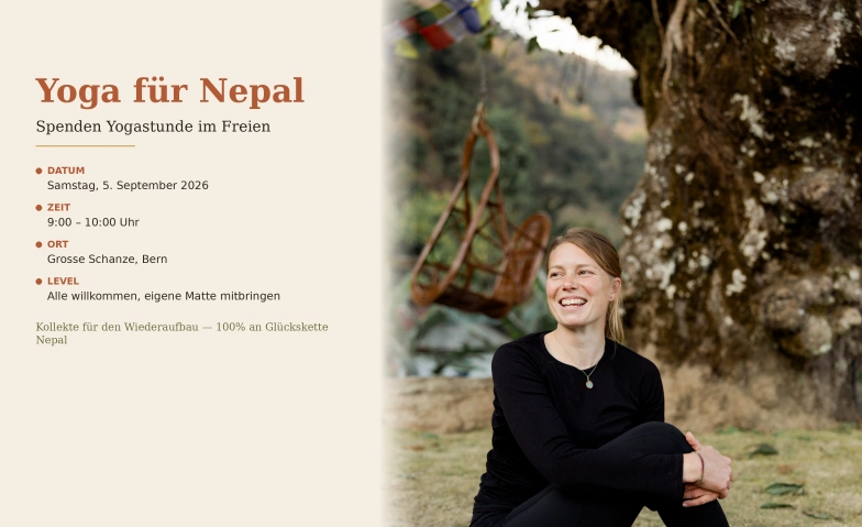 Yoga f&uuml;r Nepal &ndash; Kollekte basierte Yogastunde im Freien Gro&szlig;e Schanze (N&auml;he Peter Flamingo), Parkterrasse, 3012 Berne Billets