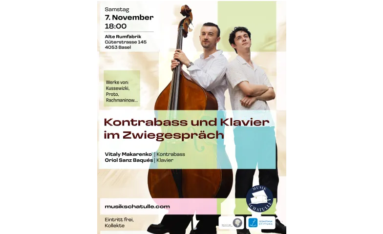 Kontrabass und Klavier im Zwiegespräch, Klassik & Opern / Kammermusik, Alte Rumfabrik Basel