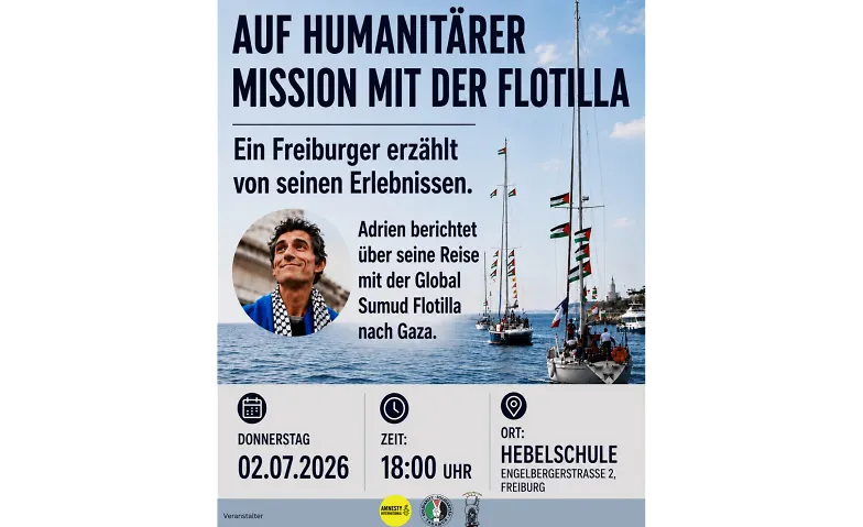 Vortrag + Q&A: Auf humanitärer Mission mit der Flotilla, Führungen & Vorträge / Vortrag, Weiherhof-Grundschule