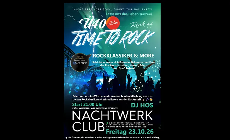 Ü40 PARTY MÜNCHEN» Die große Ü40 Rockparty im Nachtwerk Club