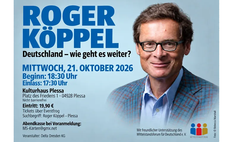 Roger Köppel, Führungen & Vorträge / Vortrag, Roger Köppel- Plessa