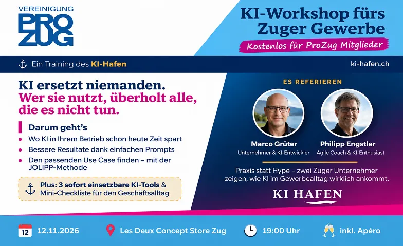 Ein KI Training für Zuger Unternehmen, Cours & Séminaires / Formation professionnelle, Les Deux Concept Store Zug
