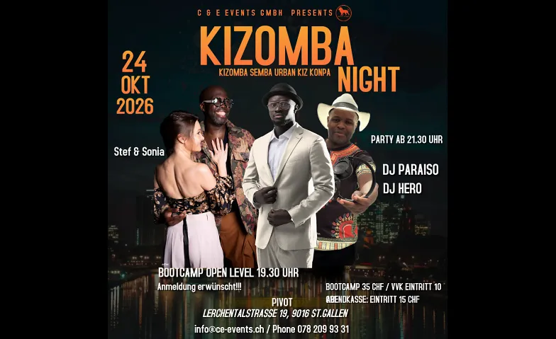 Kizomba Night in St. Gallen mit Bootcamp!!