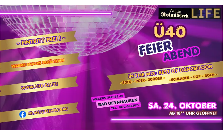 Ü40 FEIER Abend - Best of dancefloor Hits