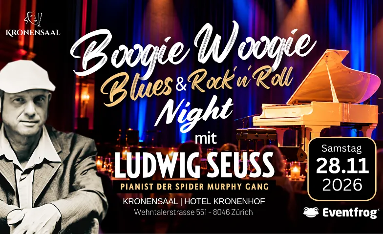 Boogie Woogie, Blues & Rock’n’Roll mit Ludwig Seuss Zürich, Concerts / Jazz & Blues, Kronensaal Kronenhof Boutique Hotel, Wehntalerstrasse 551, 8046 Zürich, CH