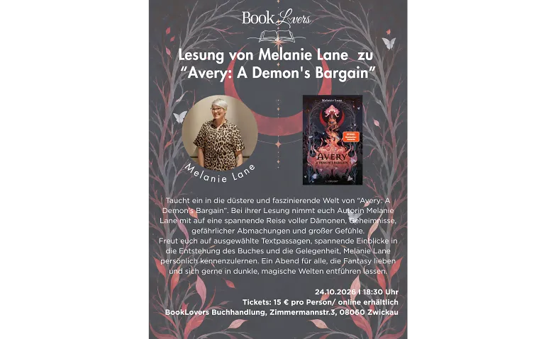 Lesung mit Melanie Lane – „Avery: A Demon’s Bargain“, Lesung & Literatur / Lesung, BookLovers Buchhandlung