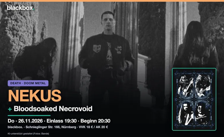 Nekus + Bloodsoaked Necrovoid, Konzerte / Hard Rock & Heavy Metal, Blackbox.