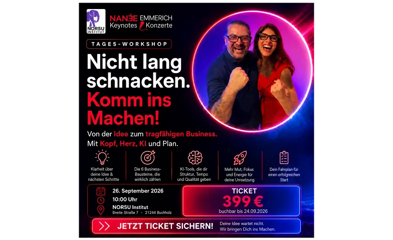 Nicht lang schnacken. Komm ins machen!
