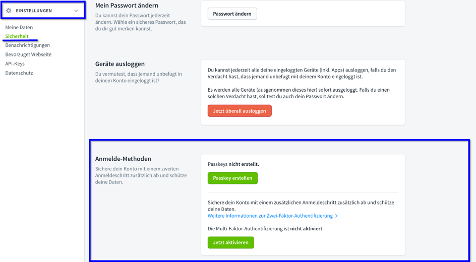 Passkey screenshot