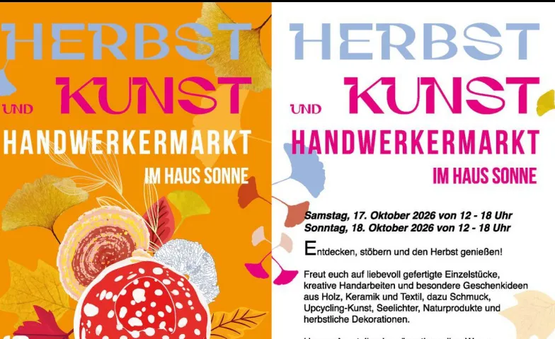Event-Image for 'Herbst- & Kunsthandwerkermarkt im Haus Sonne'